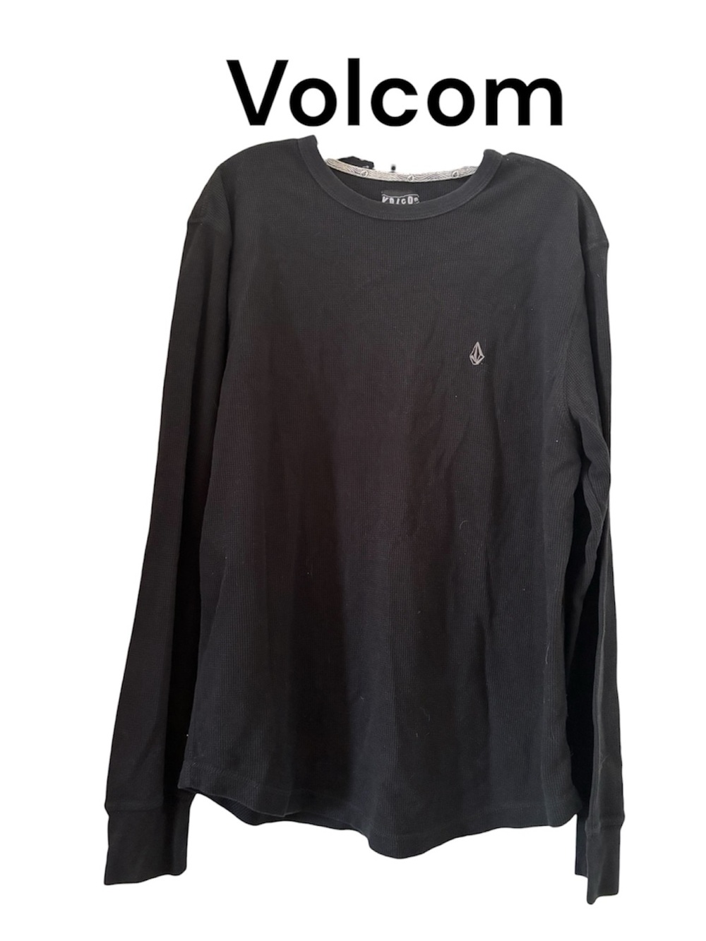 Volcom Black Long Sleeve Crewneck with Subtle Logo XL